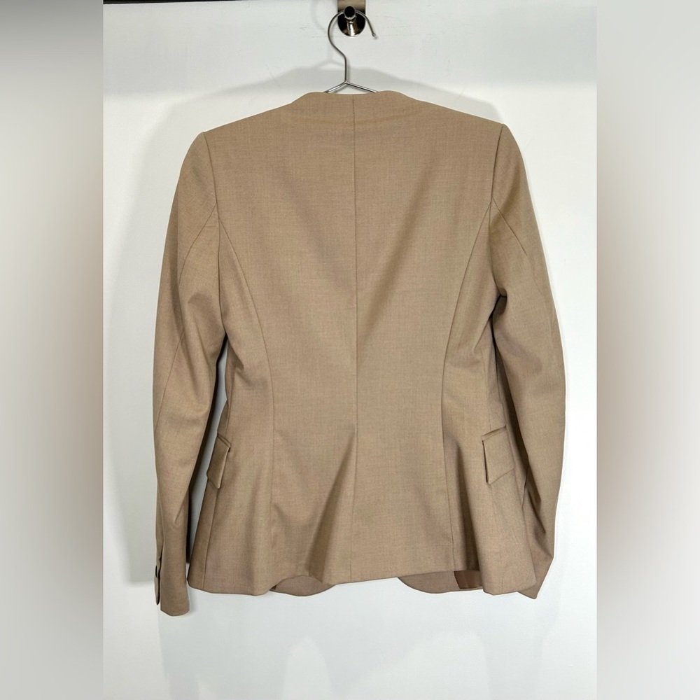 Zara Tailored Single-Button Blazer – Beige — 2 — NWT - Picture 2 of 4